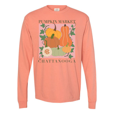 Monogrammed 'Pumpkin Market' Long Sleeve T-Shirt