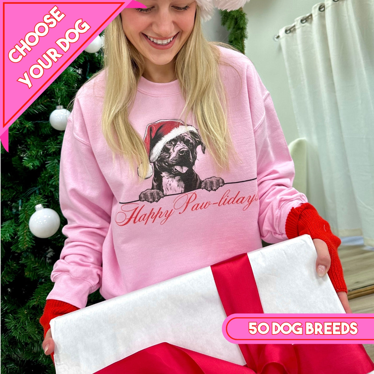 Make It Yours™ 'Happy Paw-lidays' Crewneck Sweatshirt