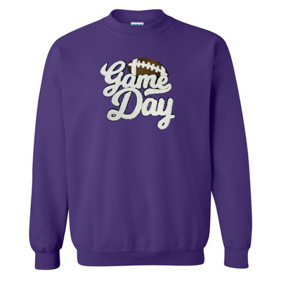 Football 'Game Day' Letter Patch Crewneck Sweatshirt