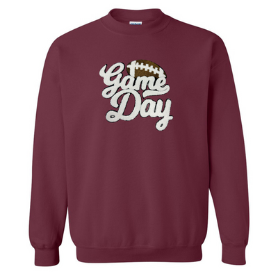 Football 'Game Day' Letter Patch Crewneck Sweatshirt