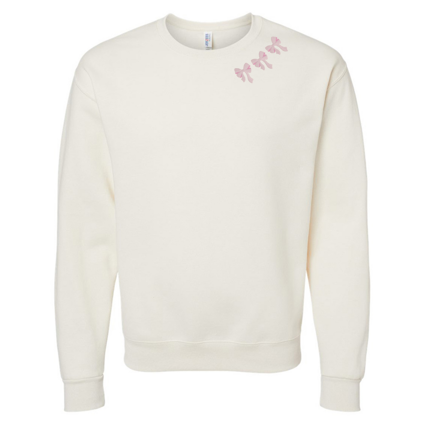 Embroidered 'Bow Collar' Crewneck Sweatshirt
