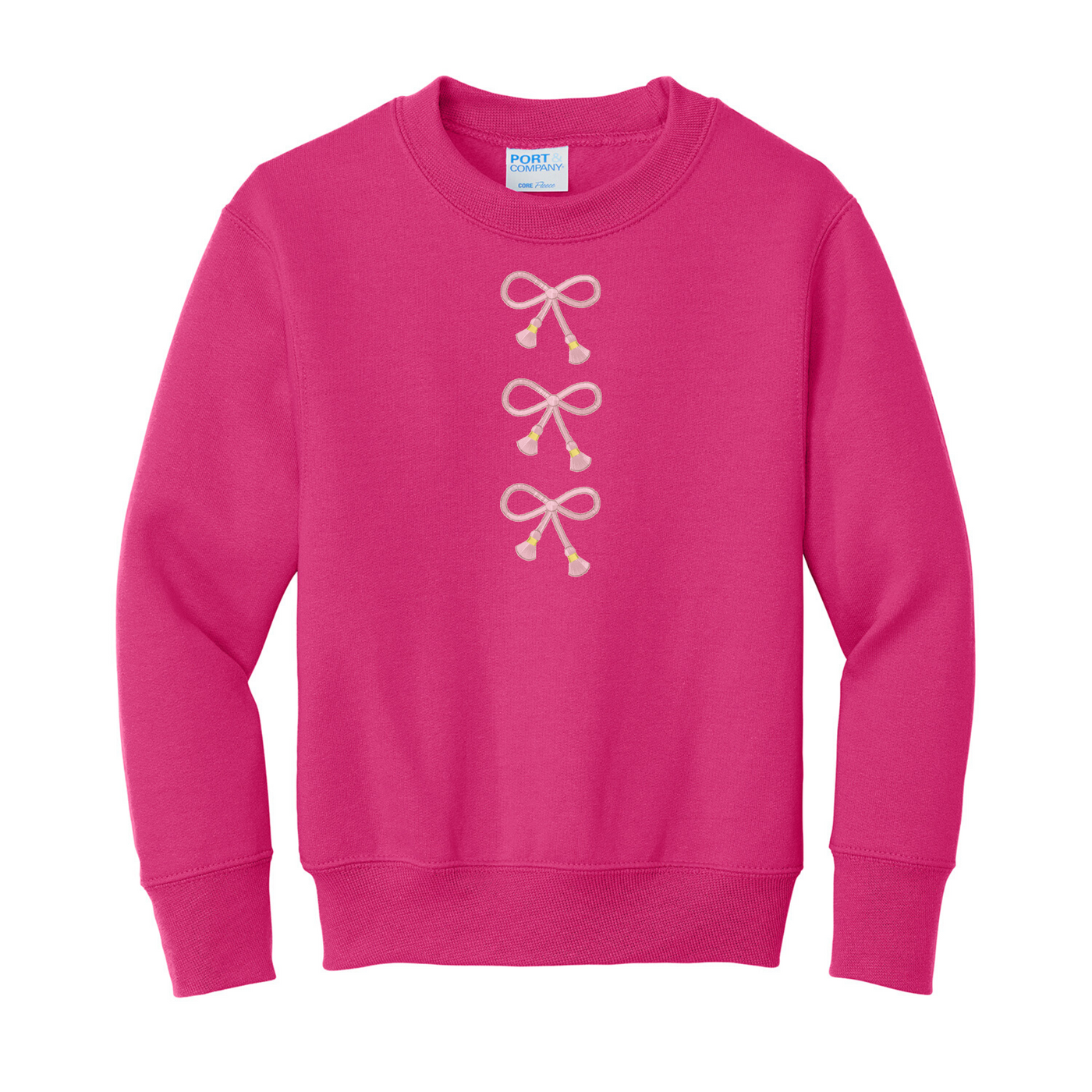 Kids Embroidered Tasseled 'Bows' Sweatshirt