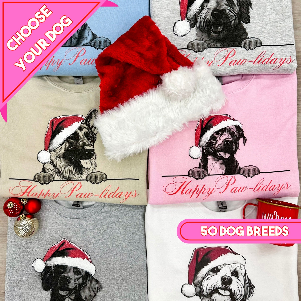 Make It Yours™ 'Happy Paw-lidays' Crewneck Sweatshirt