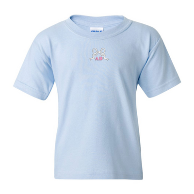 Kids Monogrammed 'Tiny Bow' T-Shirt