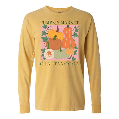 Monogrammed 'Pumpkin Market' Long Sleeve T-Shirt