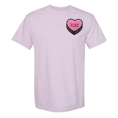 'Pink XOXO Candy Heart' Letter Patch T-Shirt