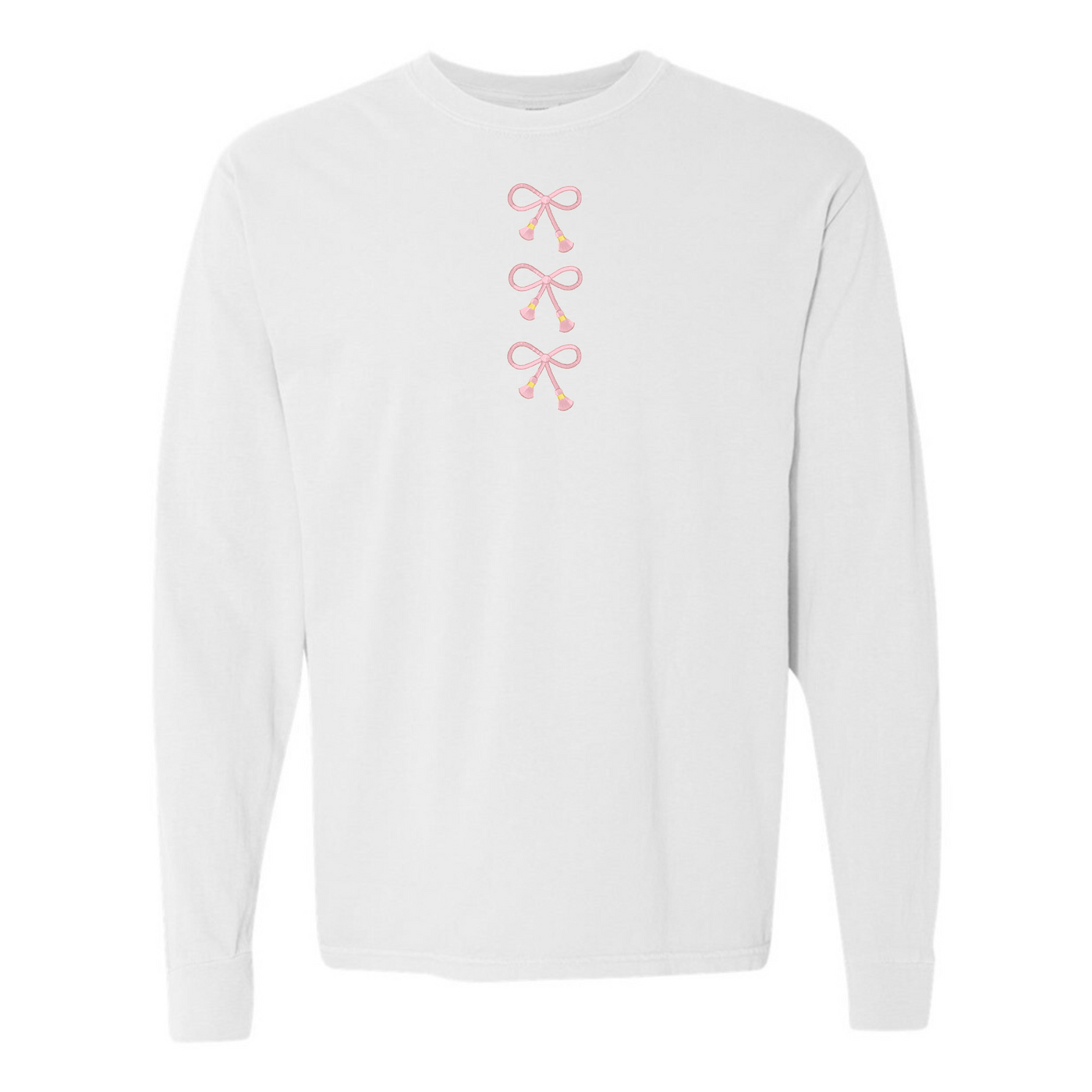 Embroidered Tasseled 'Bows' Long Sleeve