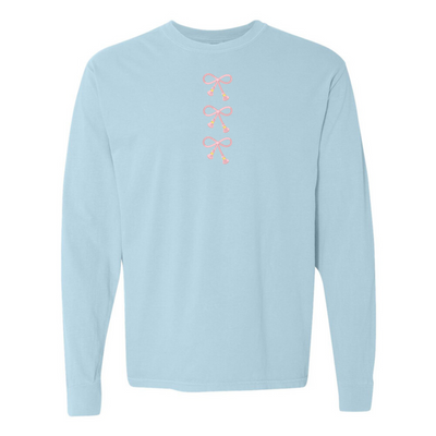 Embroidered Tasseled 'Bows' Long Sleeve