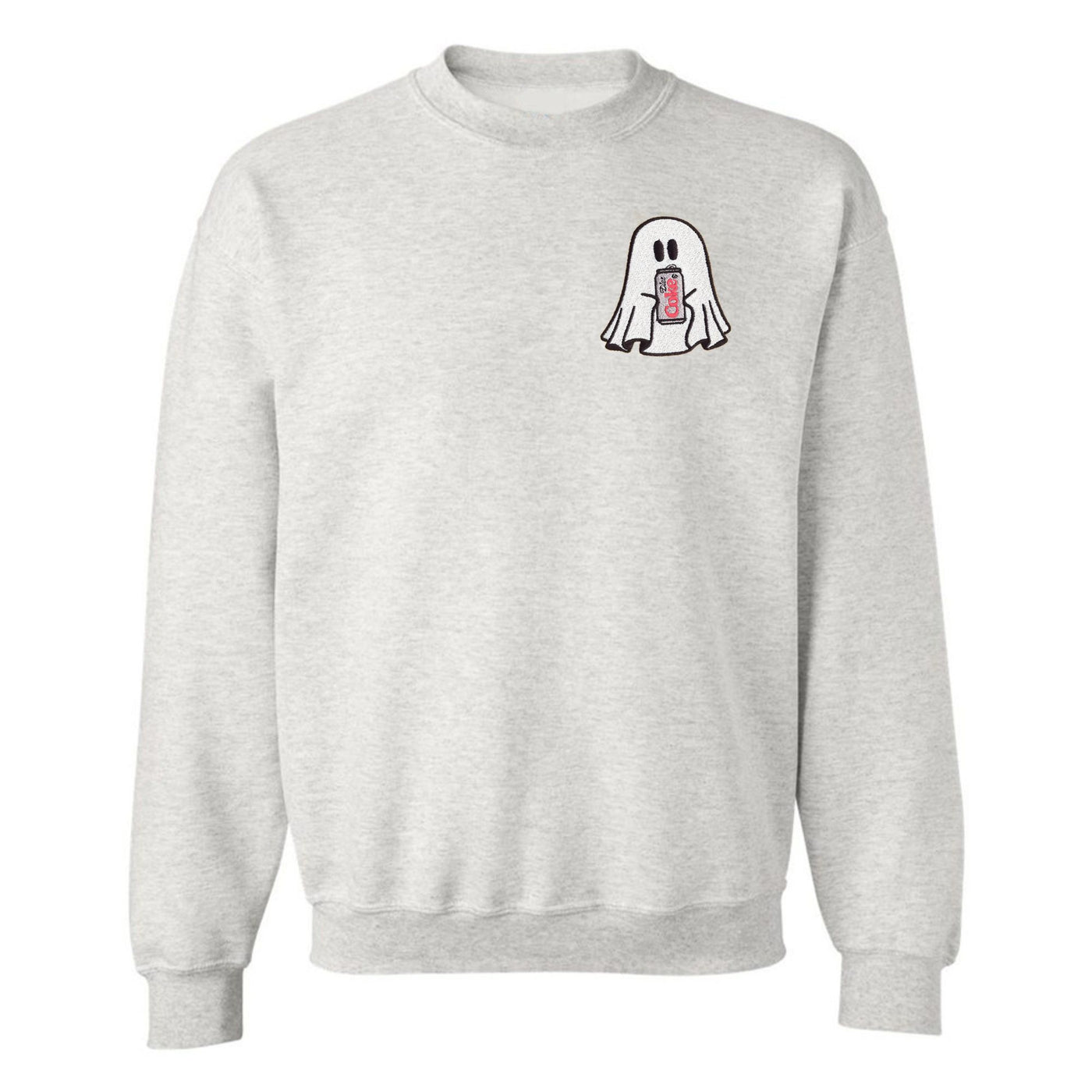 'Diet Coke Ghost' Embroidered Crewneck Sweatshirt