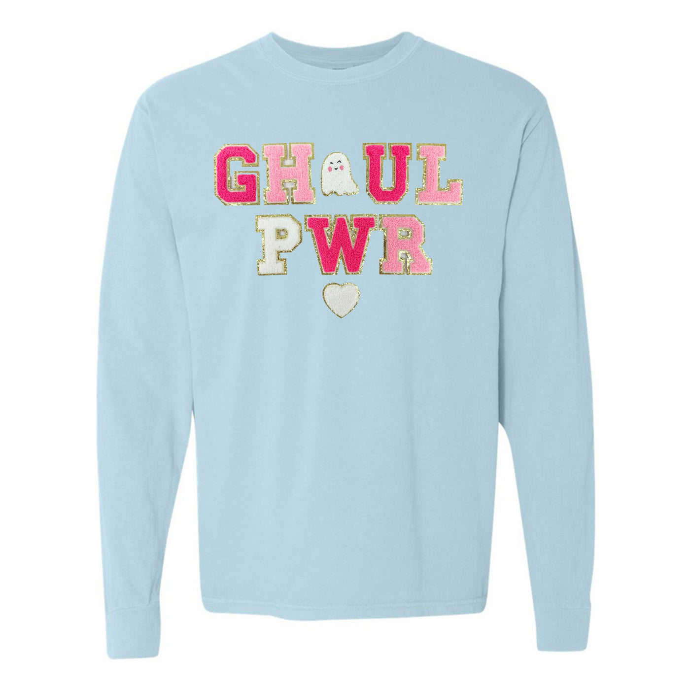 'Ghoul Pwr' Letter Patch Comfort Colors Long Sleeve T-Shirt