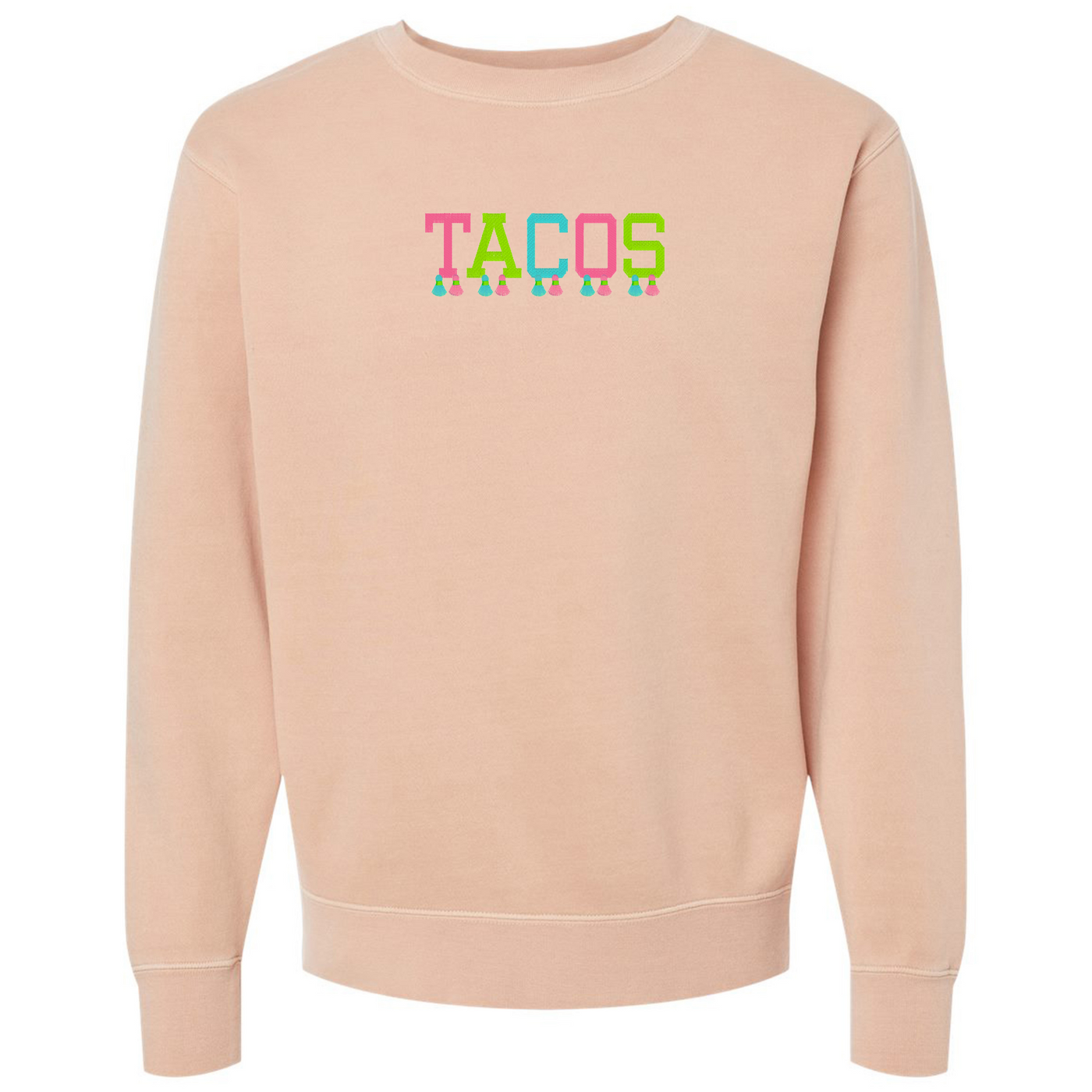 Embroidered Tasseled 'Tacos' Cozy Crew