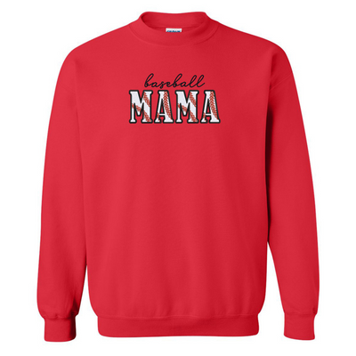 Glitter Embroidery 'Baseball Mama/Mom' Crewneck Sweatshirt