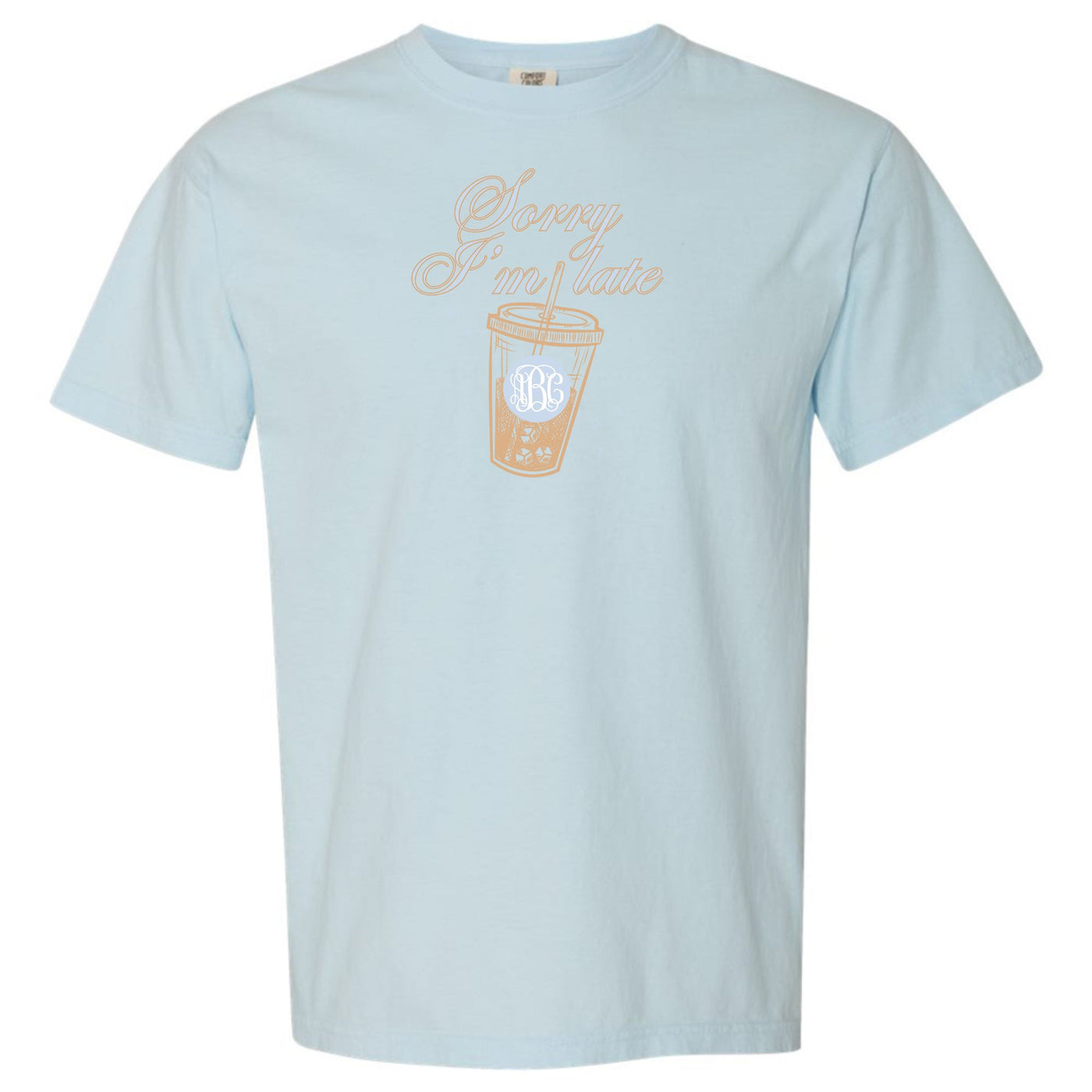 Monogrammed 'Sorry I'm Late' T-Shirt