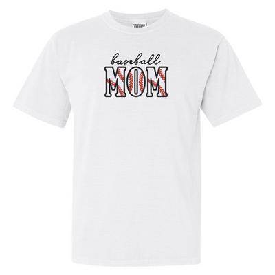 Glitter Embroidery 'Baseball Mama/Mom' Embroidered T-Shirt
