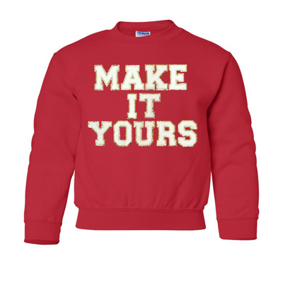 Make It Yours™ Kids Letter Patch Crewneck Sweatshirt
