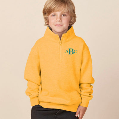 Kids Monogrammed Quarter Zip Sweatshirt