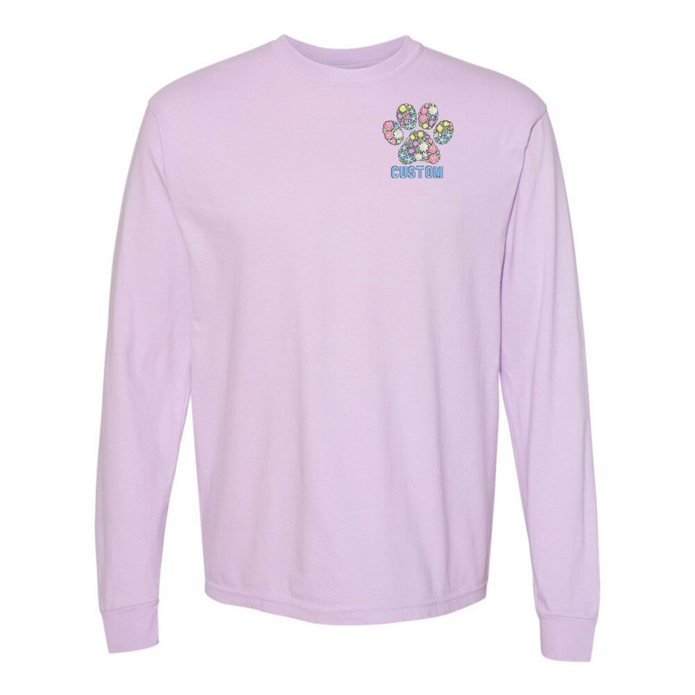 Make It Yours™ 'Floral Paw Print' Long Sleeve T-Shirt