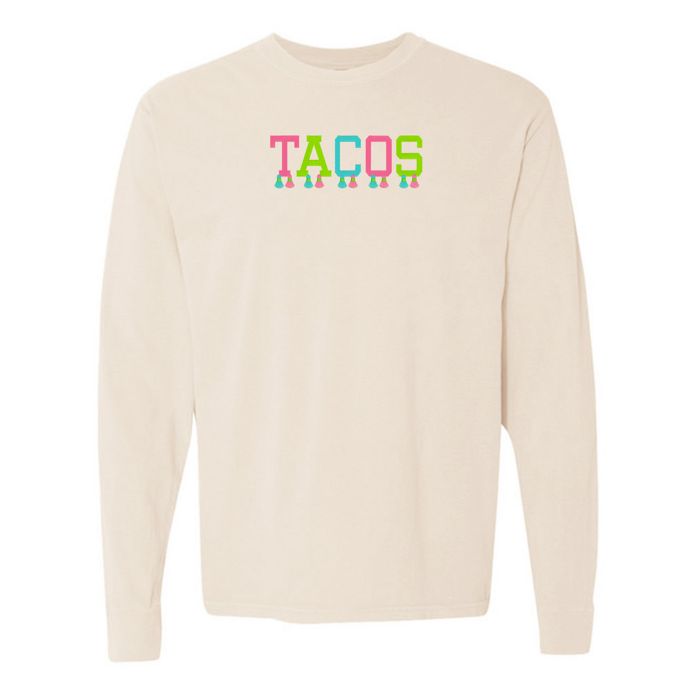 Embroidered Tasseled 'Tacos' Long Sleeve