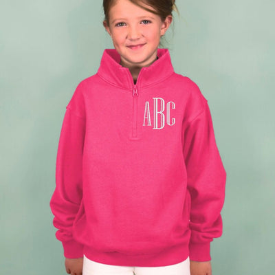 Kids Monogrammed Quarter Zip Sweatshirt