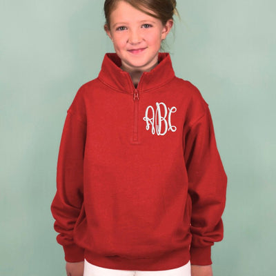 Kids Monogrammed Quarter Zip Sweatshirt
