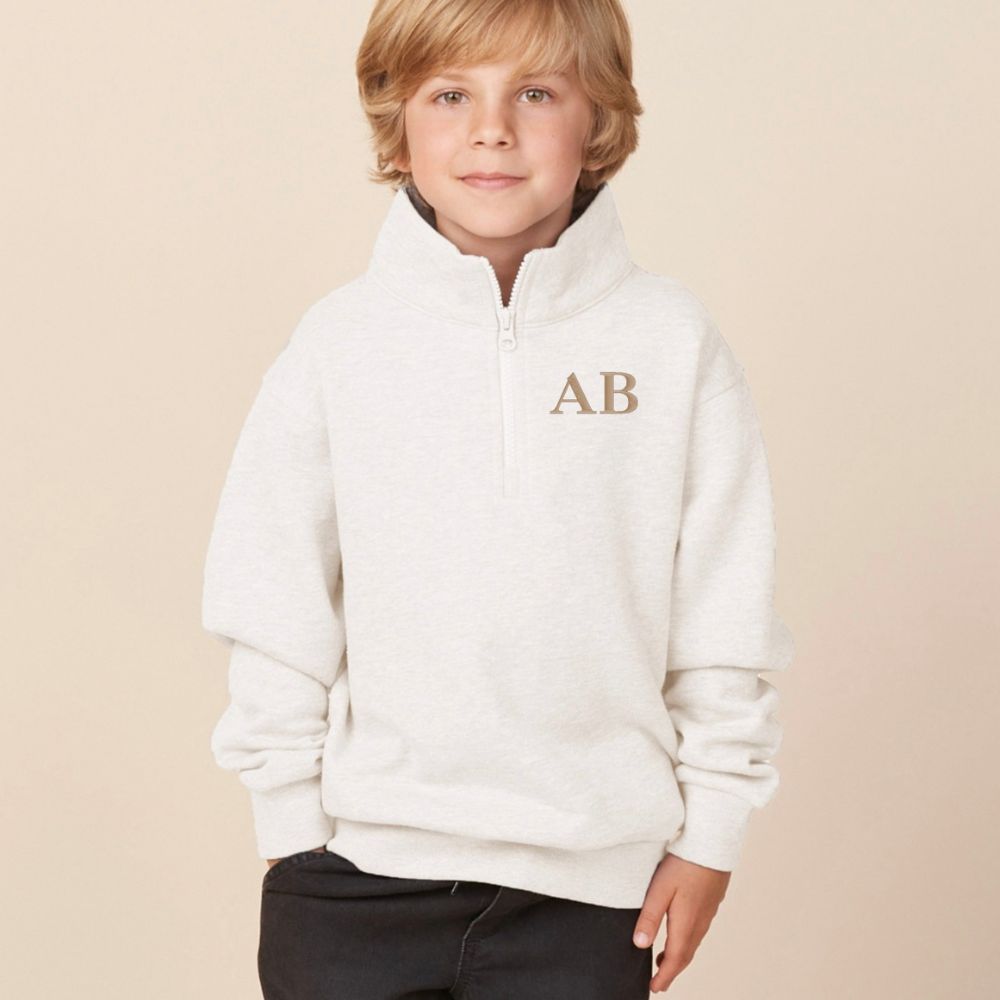 Kids Monogrammed Quarter Zip Sweatshirt