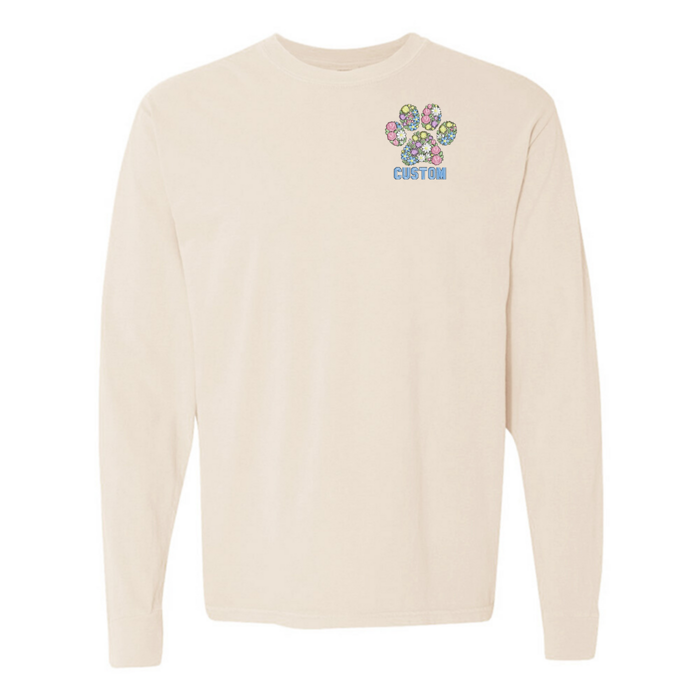 Make It Yours™ 'Floral Paw Print' Long Sleeve T-Shirt