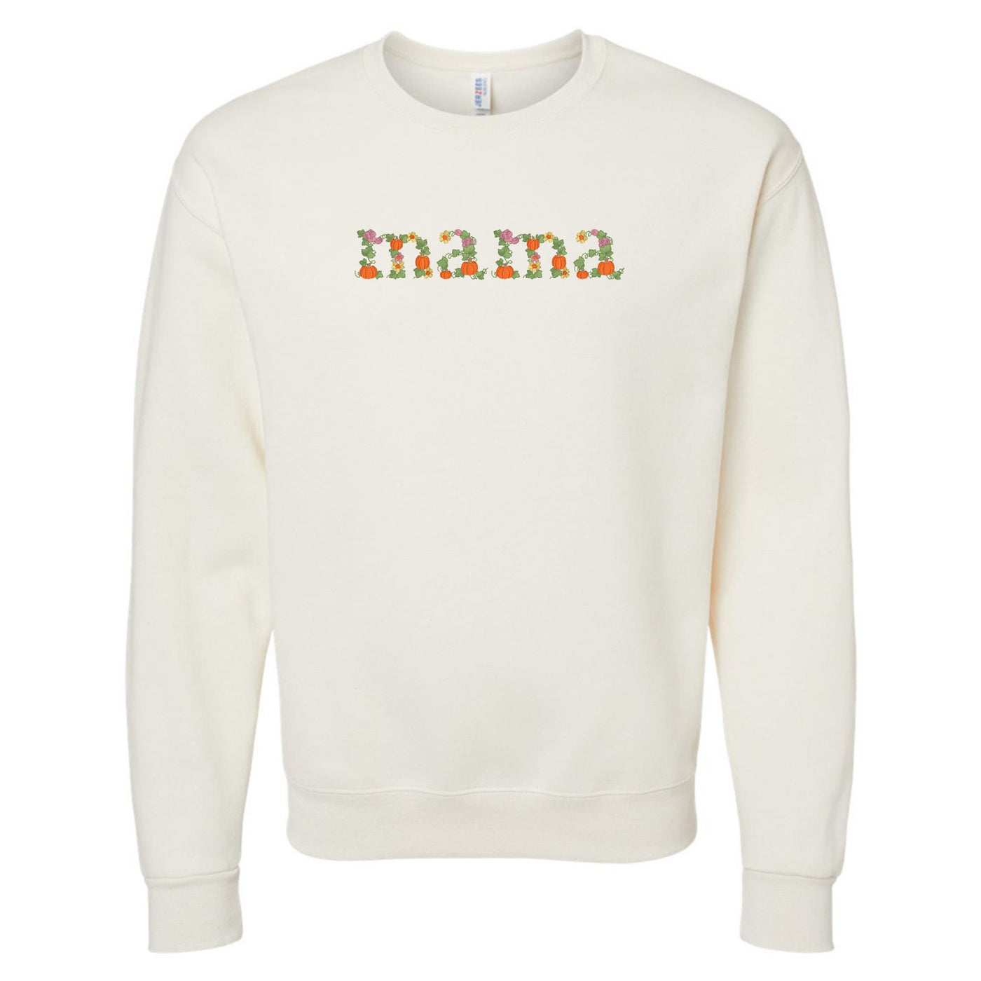 'Fall Floral Mama' Embroidered Crewneck Sweatshirt