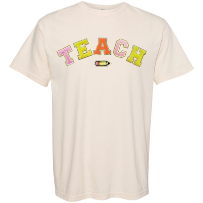 Teach Pencil Letter Patch T-Shirt