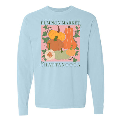 Monogrammed 'Pumpkin Market' Long Sleeve T-Shirt