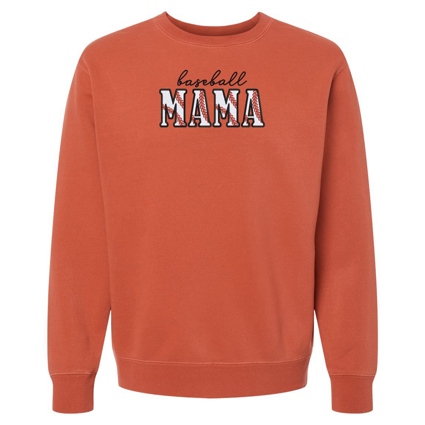 Glitter Embroidery 'Baseball Mama/Mom' Cozy Crew