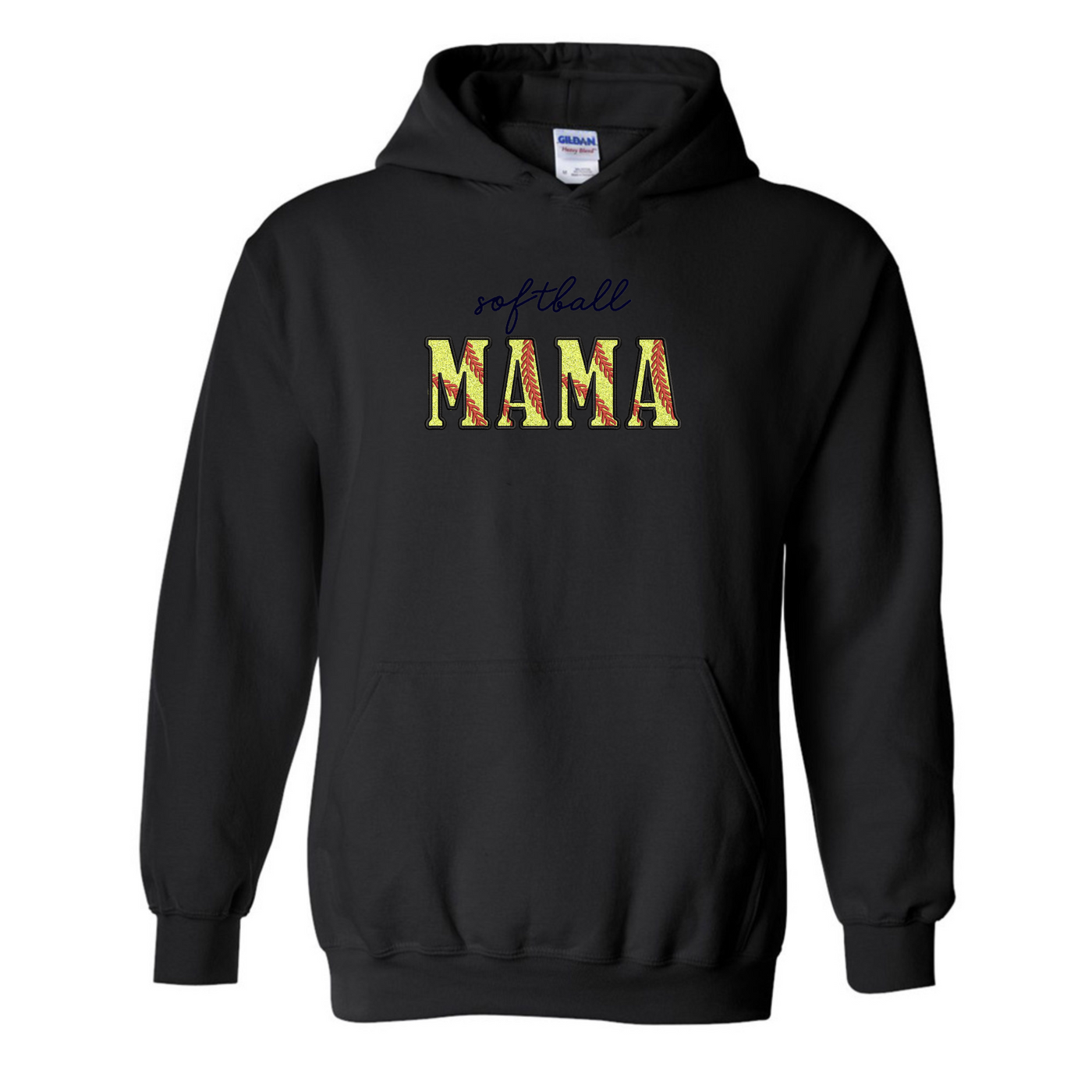 Glitter Embroidery 'Softball Mama/Mom' Hoodie
