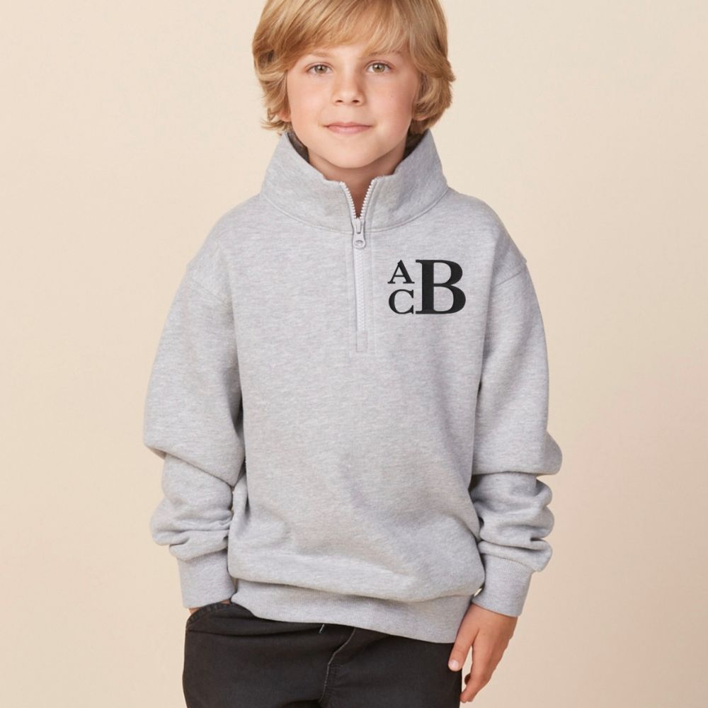 Kids Monogrammed Quarter Zip Sweatshirt