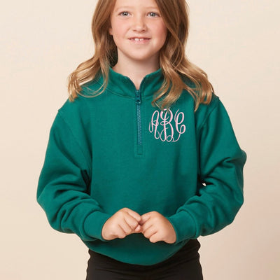Kids Monogrammed Quarter Zip Sweatshirt