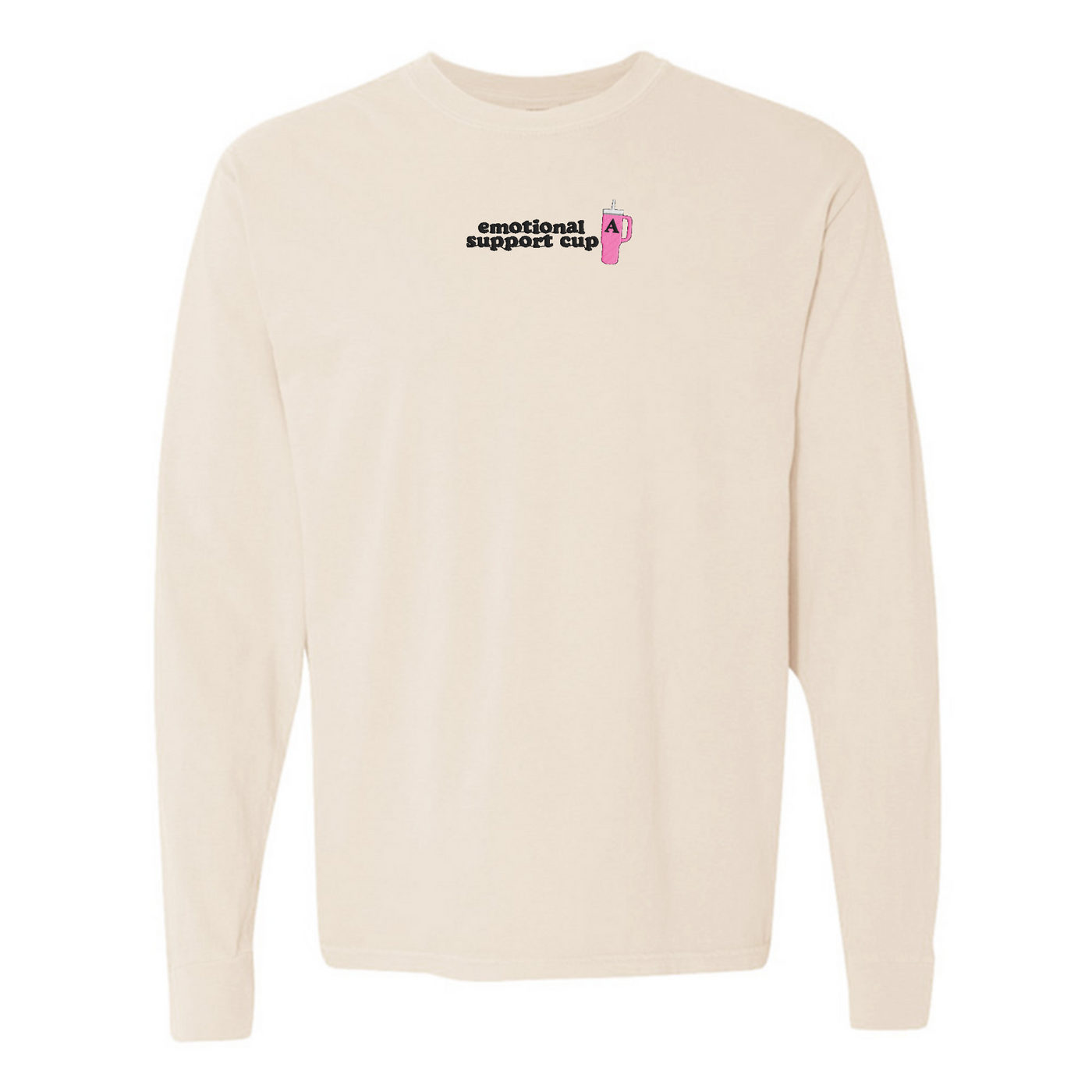 Initial 'Emotional Support Cup' Long Sleeve T-Shirt