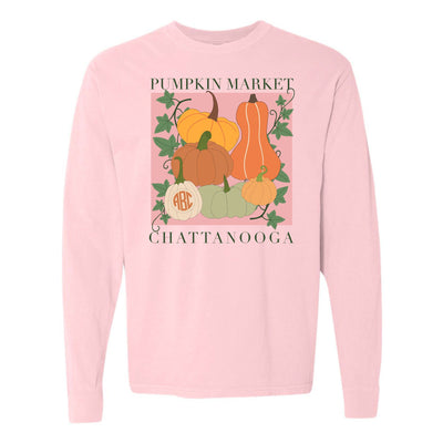 Monogrammed 'Pumpkin Market' Long Sleeve T-Shirt