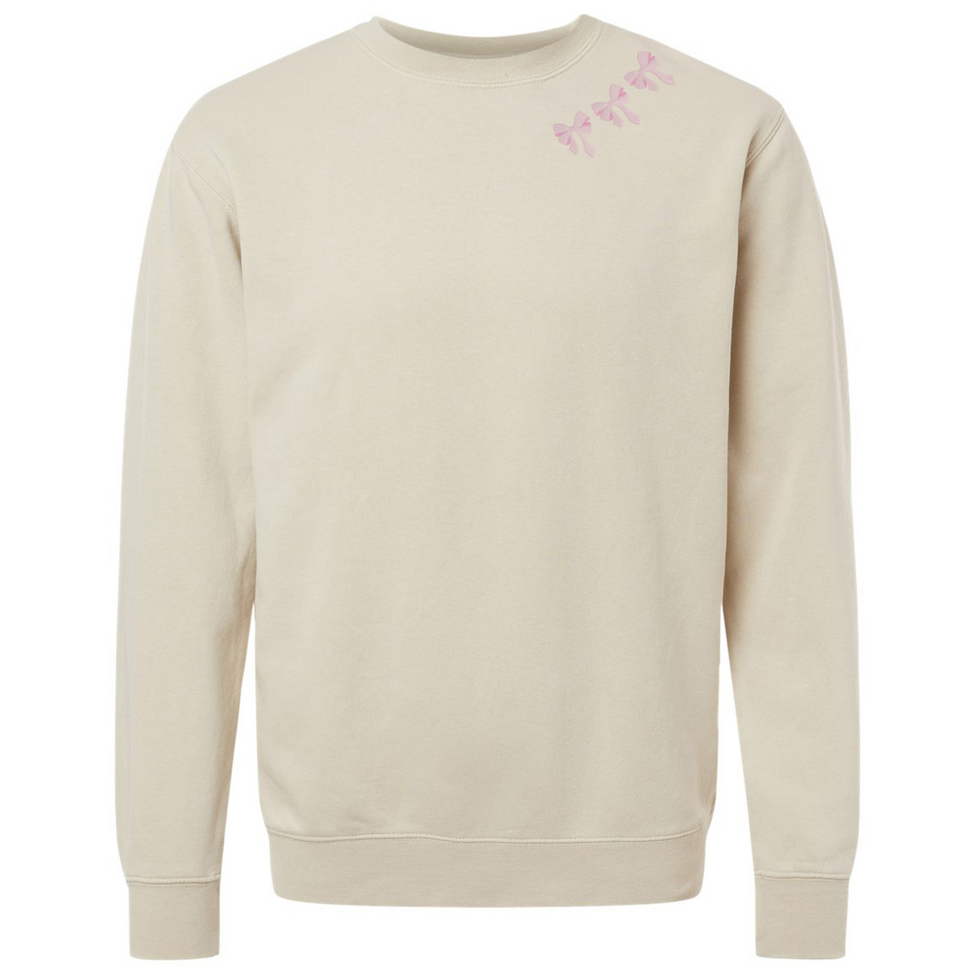 Embroidered 'Bow Collar' Cozy Crew