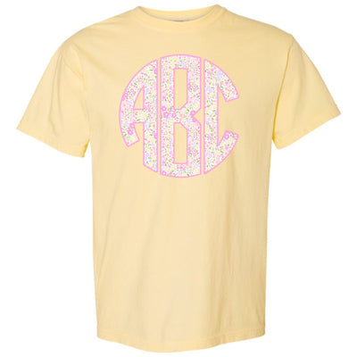 Monogrammed ‘Coquette Floral Patterns’ Big Print T-Shirt
