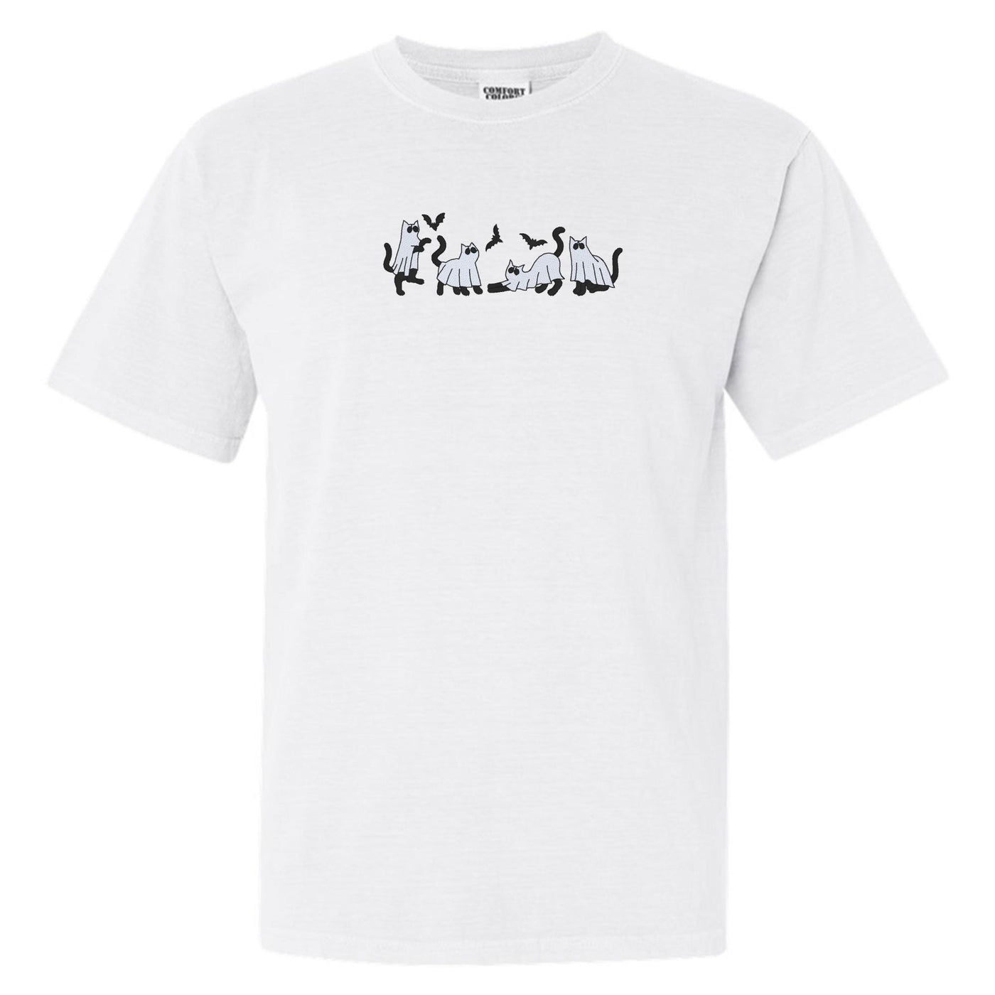 'Ghost Cats' Embroidered T-Shirt