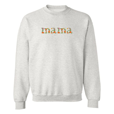 'Fall Floral Mama' Embroidered Crewneck Sweatshirt