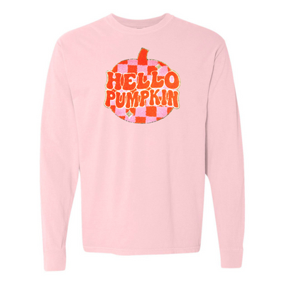 'Hello Pumpkin' Letter Patch Long Sleeve T-Shirt