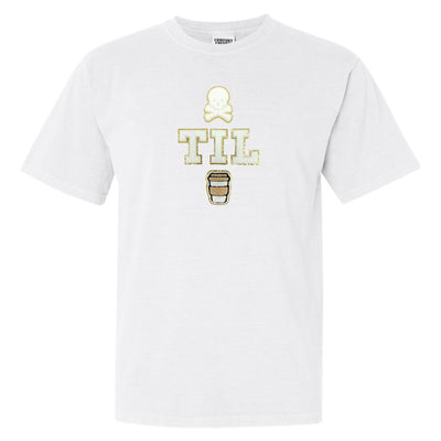 'Dead Til Coffee' Letter Patch T-Shirt
