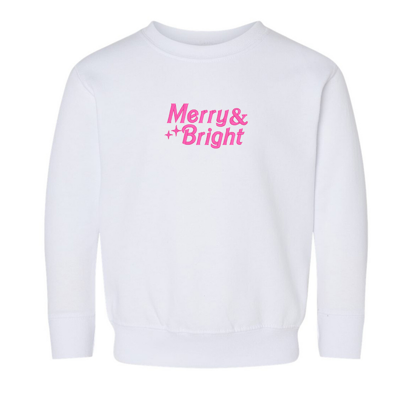 Toddler 'Merry & Bright' Embroidered Crewneck Sweatshirt