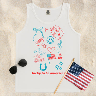'Lucky To Be American' Tank Top
