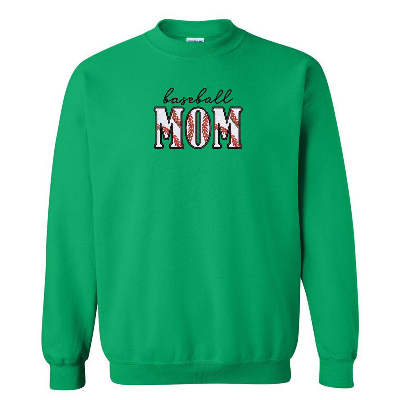 Glitter Embroidery 'Baseball Mama/Mom' Crewneck Sweatshirt