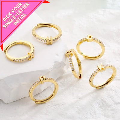 Single Initial ‘Letter Me Sparkle’ Ring