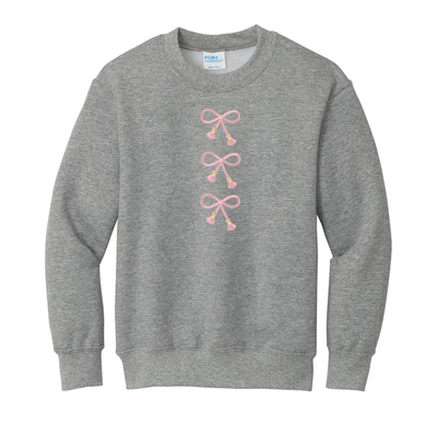 Kids Embroidered Tasseled 'Bows' Sweatshirt