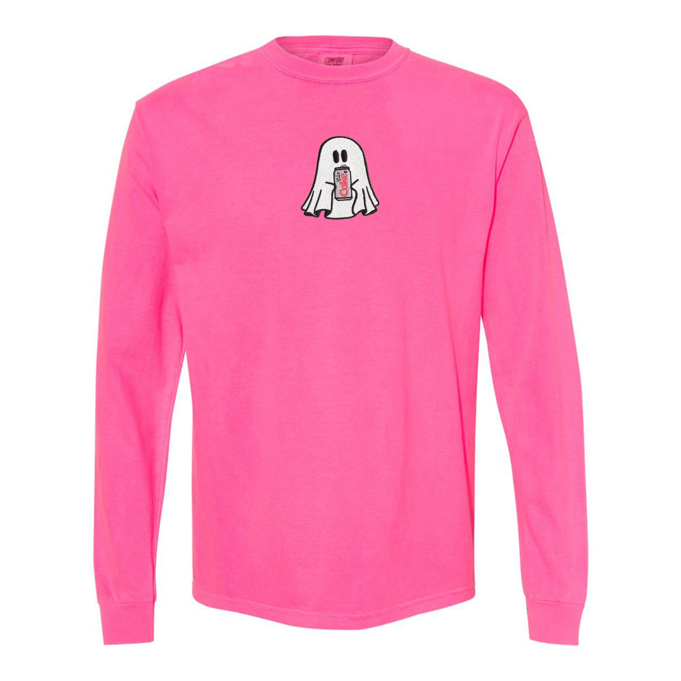 'Diet Coke Ghost' Embroidered Long Sleeve T-Shirt