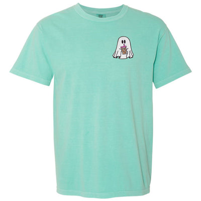 'Iced Coffee Ghost' Embroidered T-Shirt