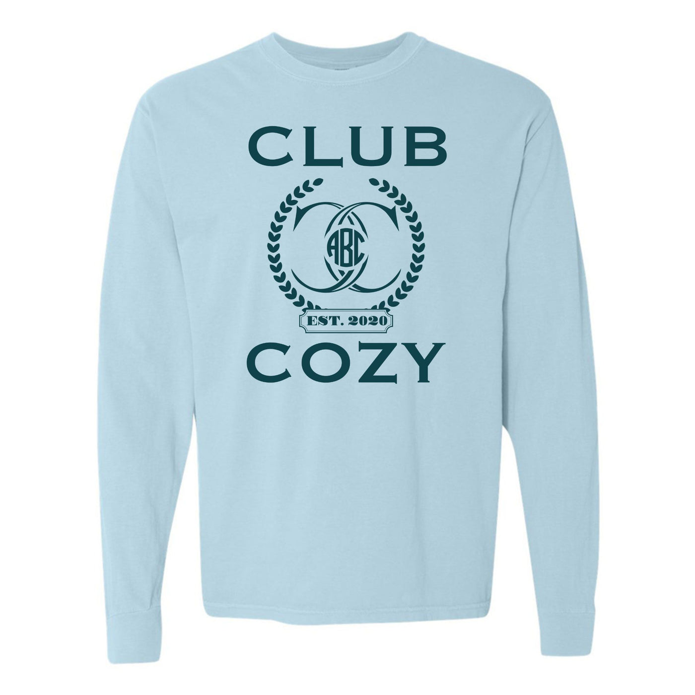 Monogramed 'Club Cozy' Long Sleeve T-Shirt