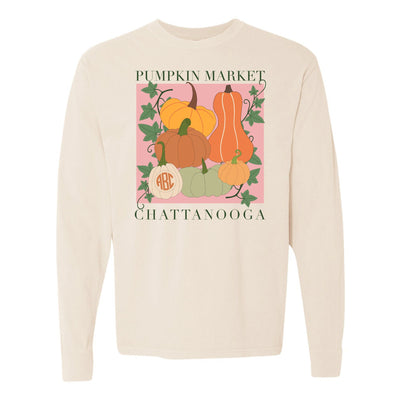 Monogrammed 'Pumpkin Market' Long Sleeve T-Shirt